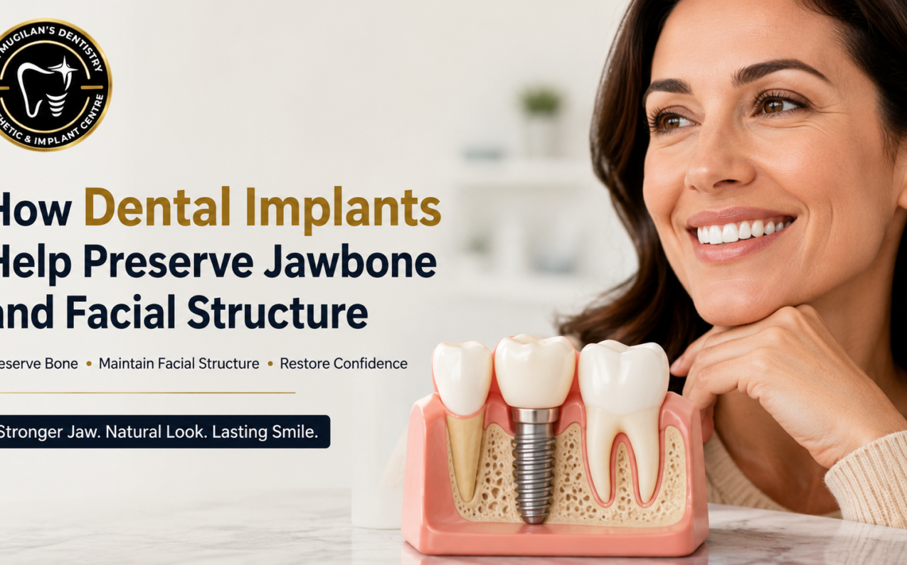 Dental Implants in Pondicherry preserving jawbone and facial structure with a natural-looking dental implant restoration.